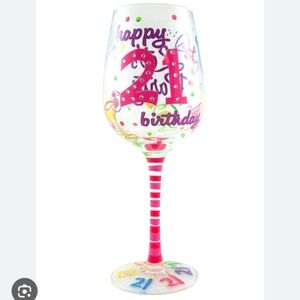 Top Shelf 21st birthday wine glass